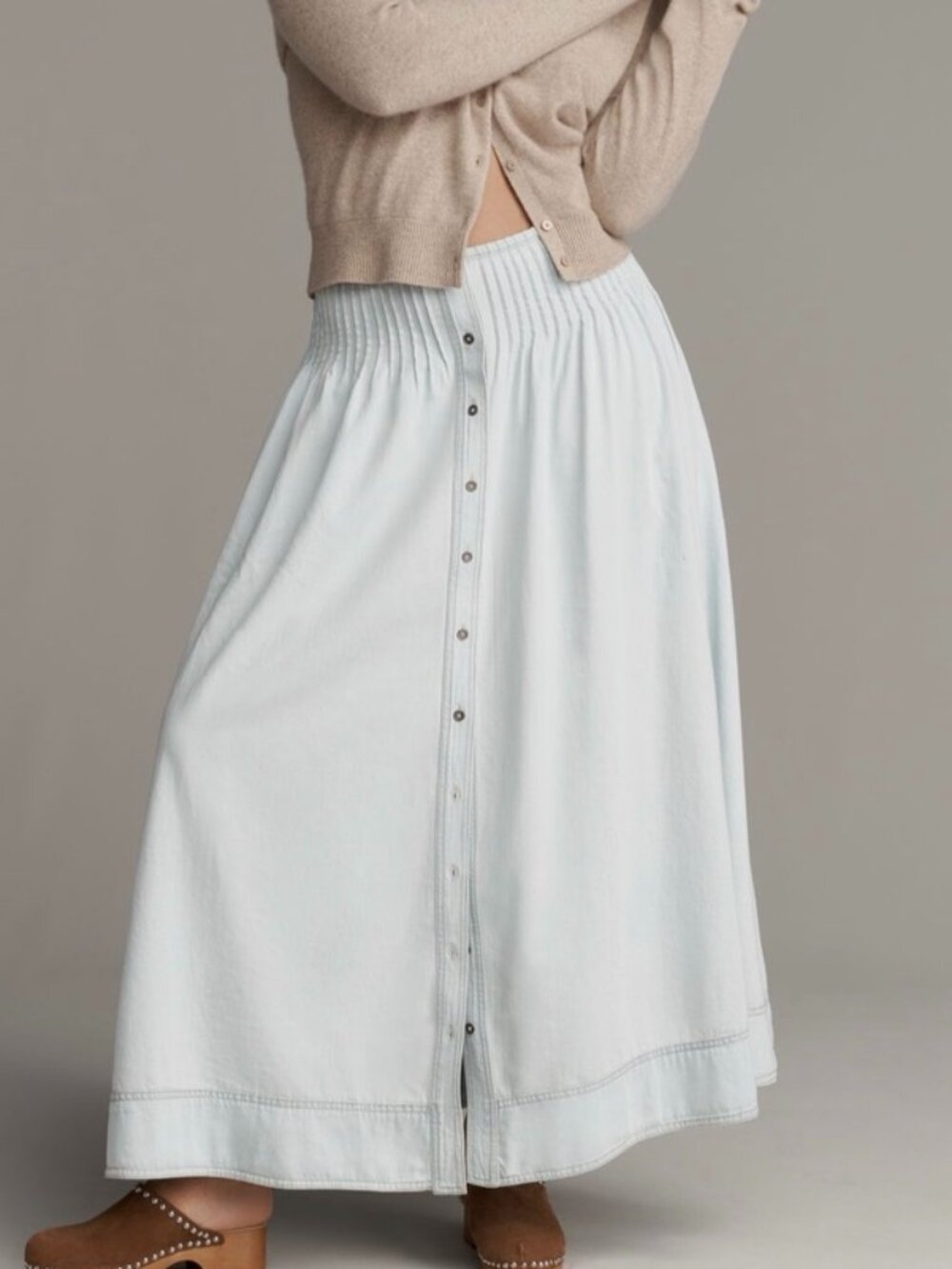 Anthropologie Pilcro Pintuck Denim Max